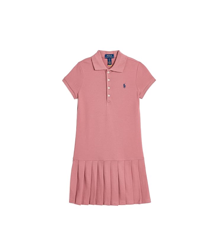 Polo Ralph Lauren Kids Pleated Stretch Mesh Polo Dress (Big Kid)