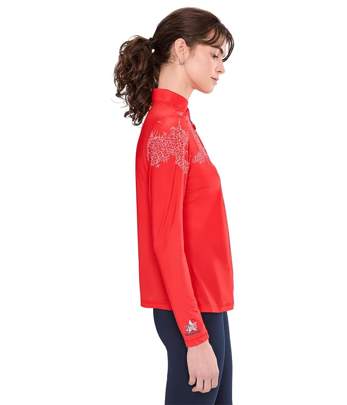 Jamie Sadock Sunsense Mesh Mock Neck 1/4 Zip Long Sleeve Top - Image 3