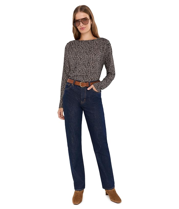 Liverpool Los Angeles Long Sleeve Jewel Neck Knit Top with Shirring - Image 2