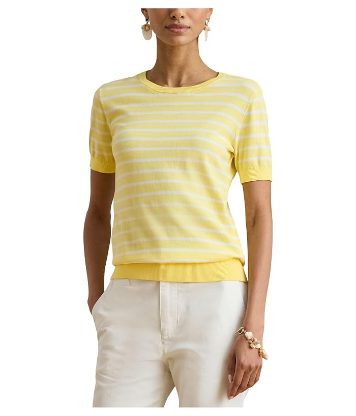 Lauren Ralph Lauren Striped Cotton Short-Sleeve Sweater