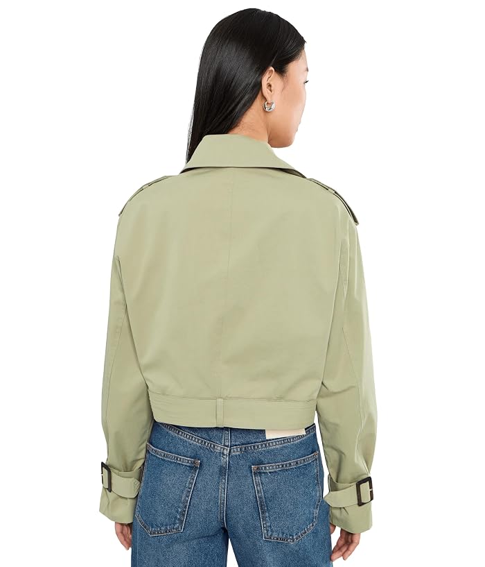 Blank NYC Cropped Trenchcoat in Green - Image 4