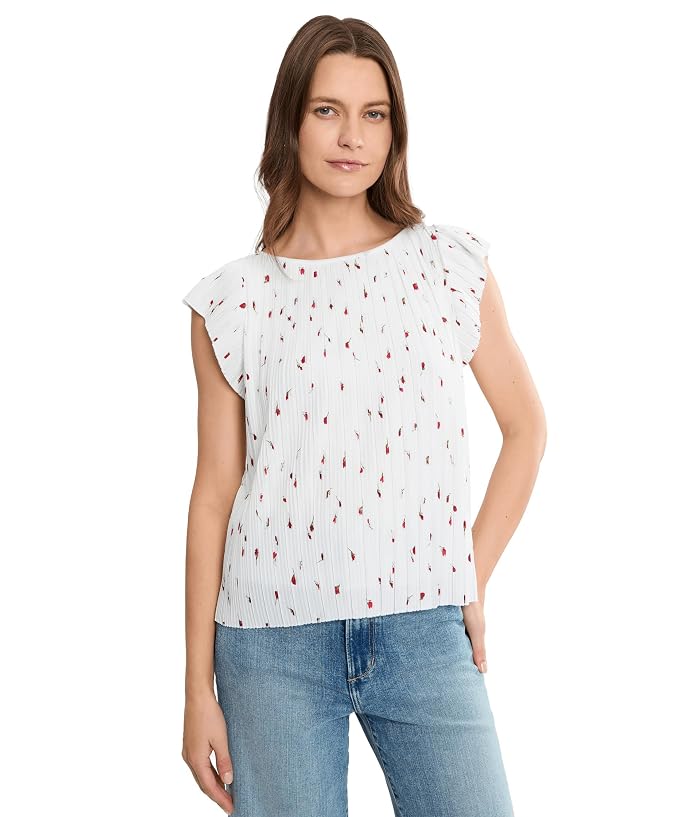 Liverpool Los Angeles Flutter Sleeve Boat Neck Knit Top