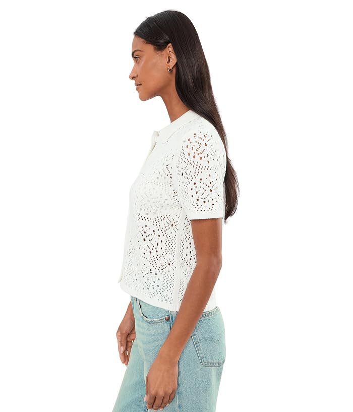 Splendid Beckham Crochet Polo Sweater - Image 3