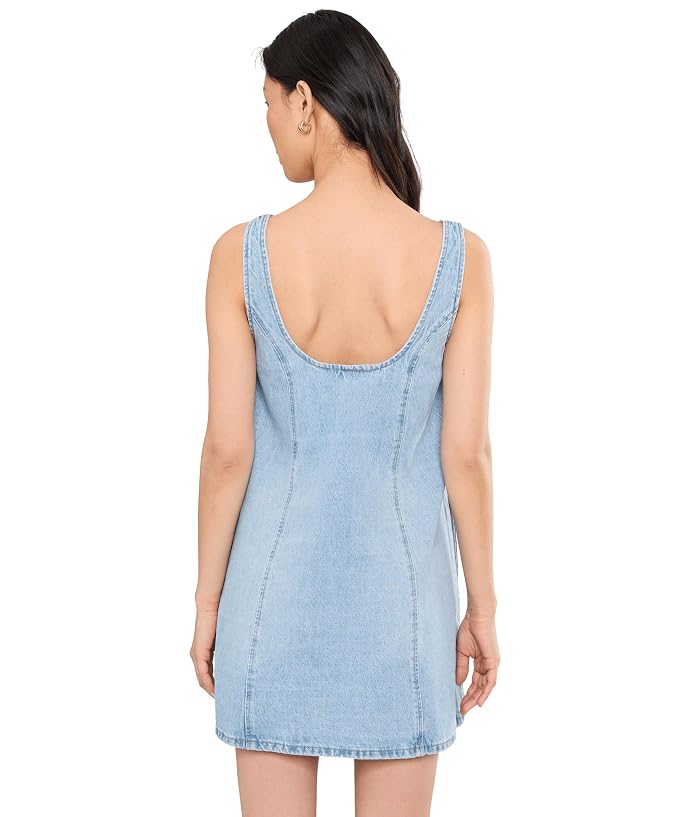 Blank NYC Summertime Flare Denim Min Dress in Blue - Image 4