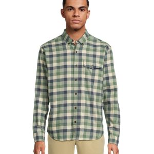 L.L.Bean Brushed Jaspé Twill Shirt Plaid Traditional Untucked Fit