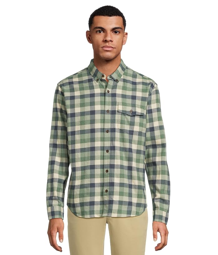 L.L.Bean Brushed Jaspé Twill Shirt Plaid Traditional Untucked Fit