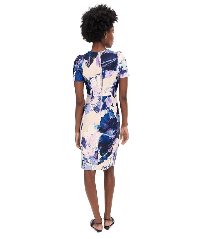 Calvin Klein Short Sleeve Floral Scuba Sheath - Image 4