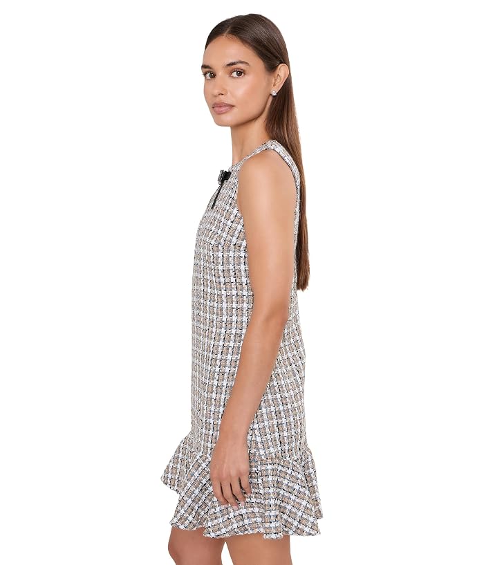 CeCe Sleeveless Shift Dress w/ Ruffle Hem and Bow - Image 3