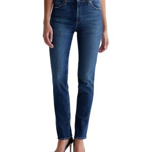 AG Jeans Mari Mid-Rise Slim Straight Jeans in Mykonos
