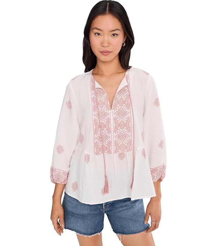 Vince Camuto Peasant Blouse With Neck Tie