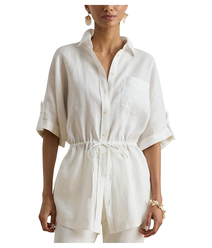 Lauren Ralph Lauren Linen Roll-Tab Sleeve Tunic