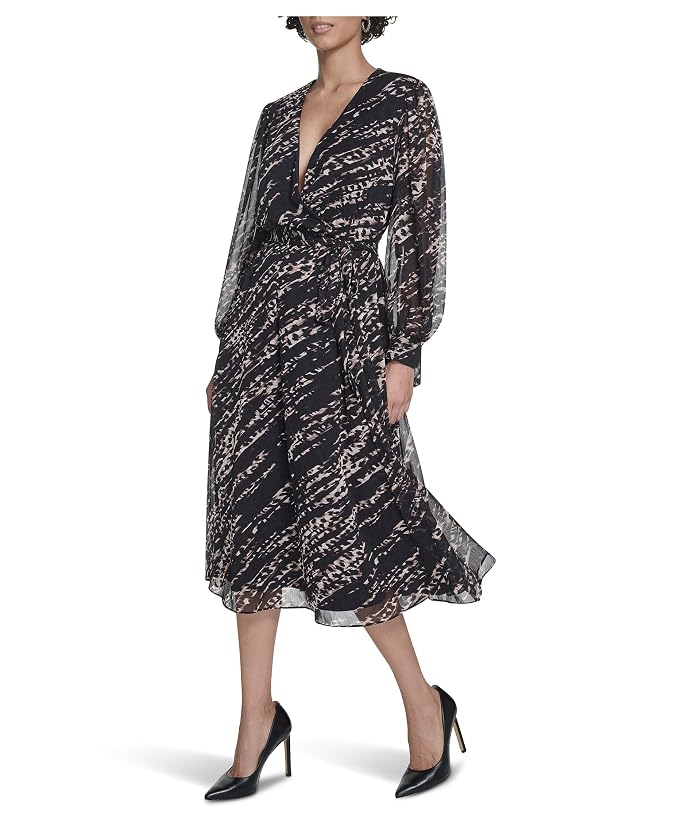 Calvin Klein Long Sleeve Chiffon Shirtdress - Image 3