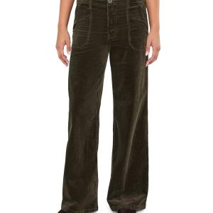 KUT from the Kloth Jeans - High-Rise Wide Leg - Corduory in Forest
