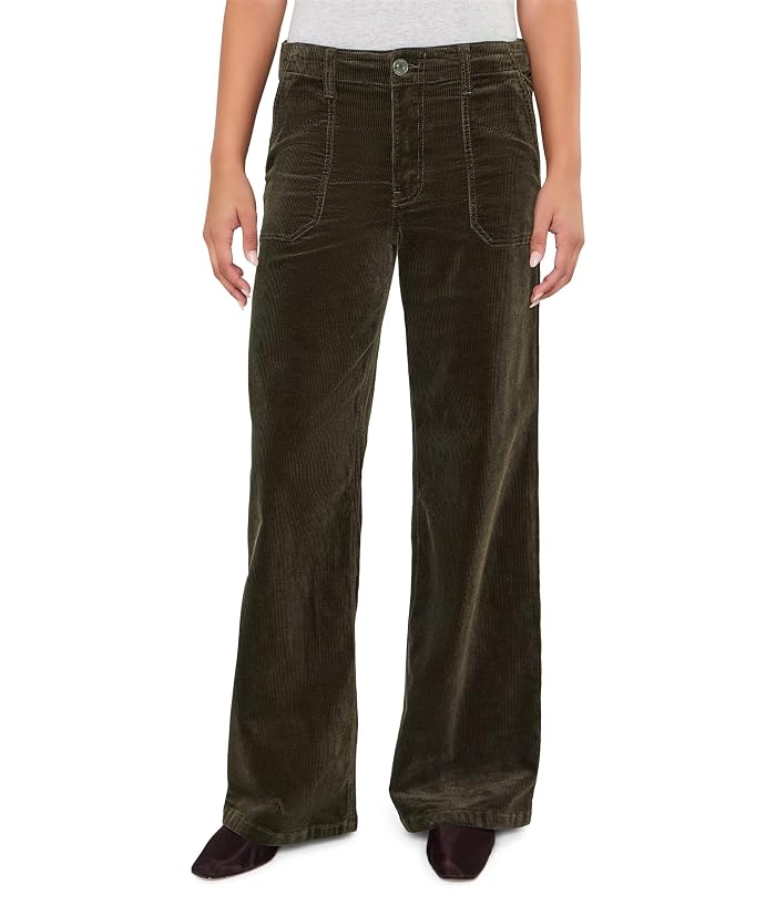 KUT from the Kloth Jeans - High-Rise Wide Leg - Corduory in Forest