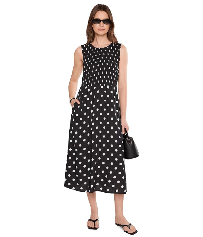 Calvin Klein Sleeveless Smocked Polka Dot Midi - Image 2