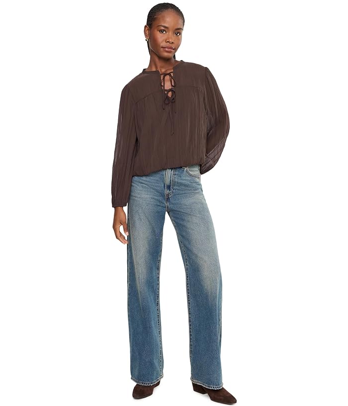 Vince Camuto Long Sleeve Bubble Hem with Split-Neck and Two Ties - Image 2