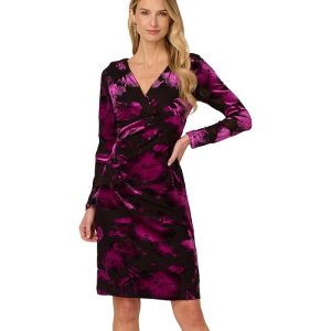 Adrianna Papell Surplus Velvet Midi Dress