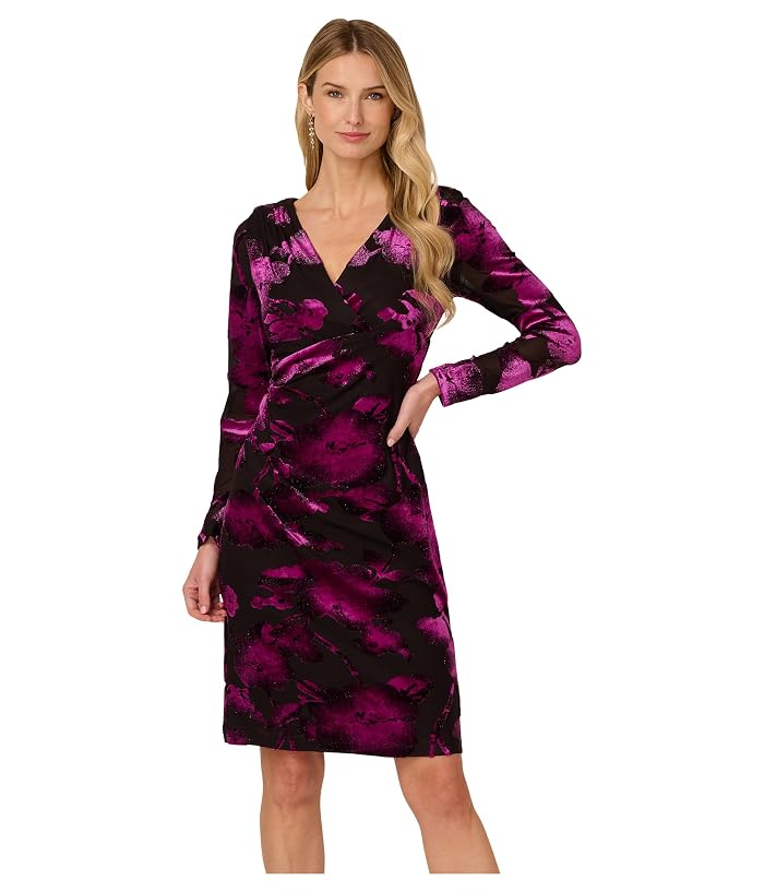 Adrianna Papell Surplus Velvet Midi Dress