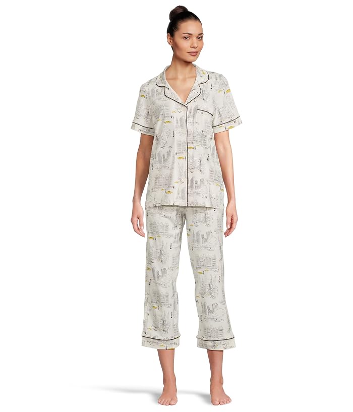 Bedhead PJs Short Sleeve Cotton Knit Cropped Pajama Set