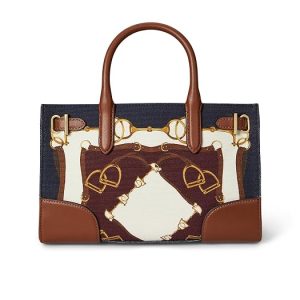 Lauren Ralph Lauren Belting-Print Small Devyn Tote Bag