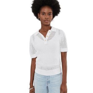 Michael Stars Perri Short Sleeve Mesh Stitch Polo