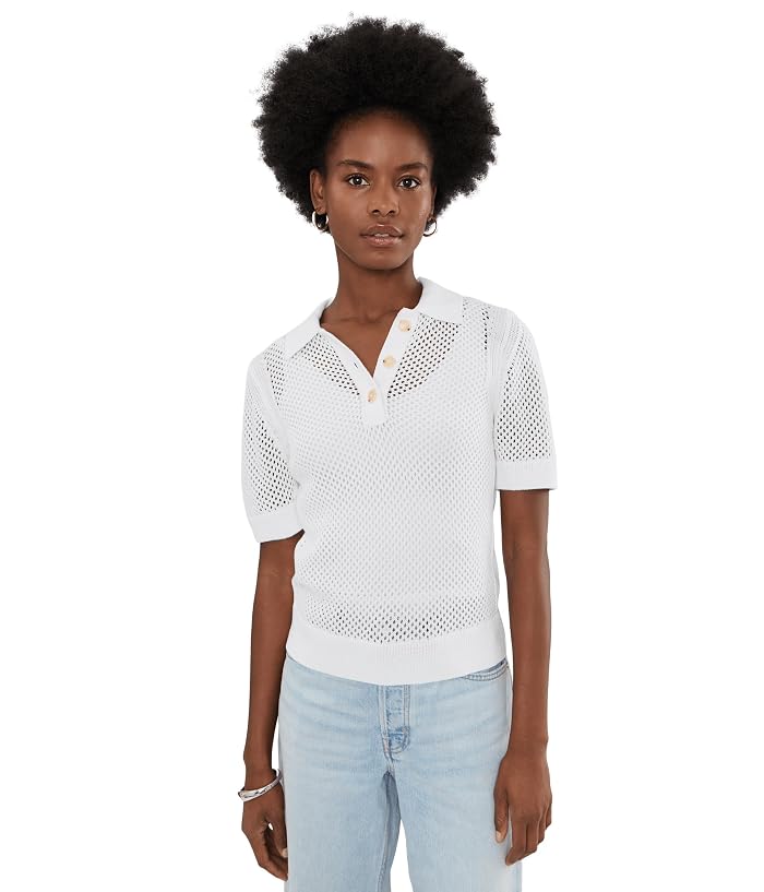 Michael Stars Perri Short Sleeve Mesh Stitch Polo