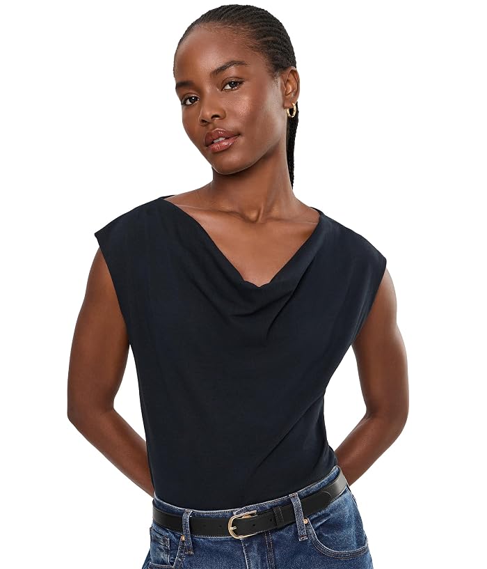 Lilla P Drape Neck Wedge Top