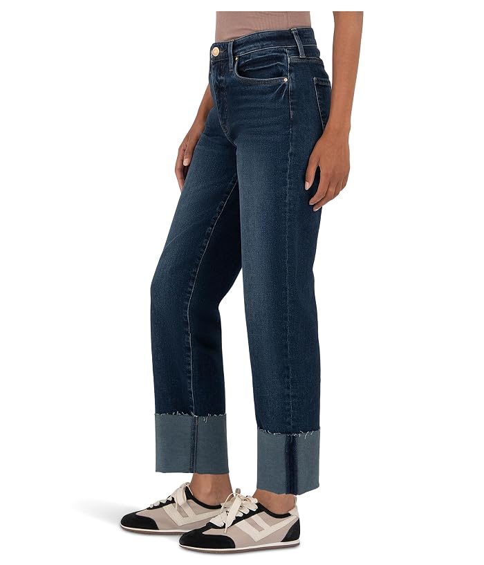 KUT from the Kloth Fay High Rise Fab Ab Straight Leg-Roll Up Raw Hem - Image 2