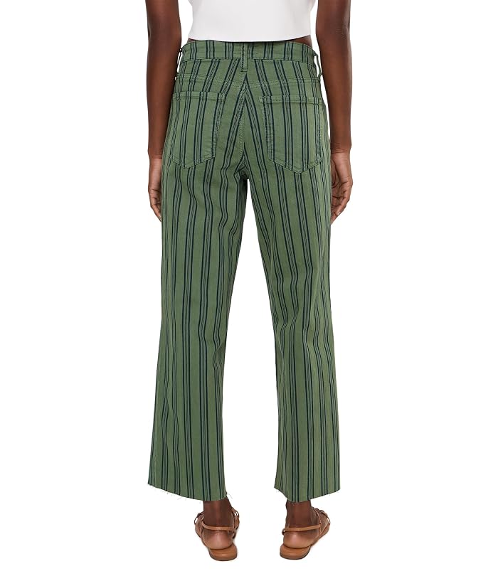 KUT from the Kloth Charlotte High-Rise Wide Leg with Raw Hem in Matcha Green - Image 4