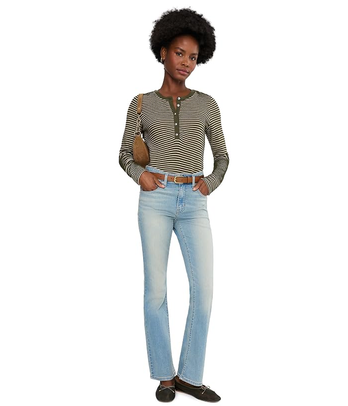 Liverpool Los Angeles Long Sleeve Knit Henley Top with Sweater Trim - Image 2
