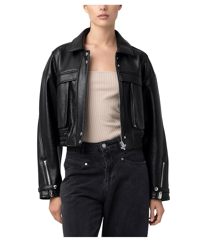Blank NYC Epic Moment Leather Bomber Jacket