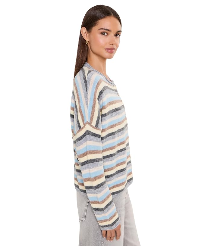 CeCe Multi Striped Rollneck Cardigan - Image 3