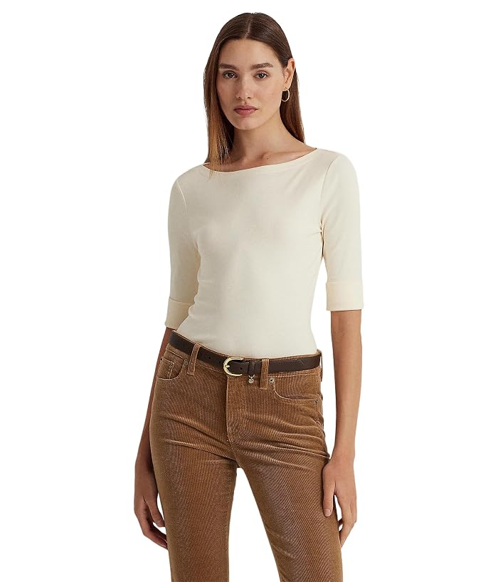 Lauren Ralph Lauren Cotton-Blend Boatneck Top
