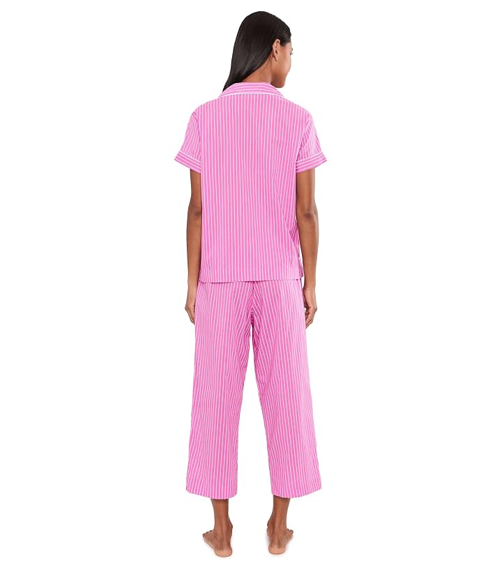Lauren Ralph Lauren Short Sleeve Notch Collar Cropped Pants PJ Set - Image 4