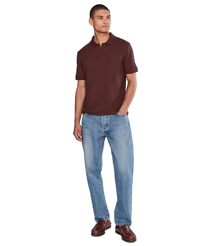 Vince Drop Needle Stripe Short Sleeve Polo - Image 2