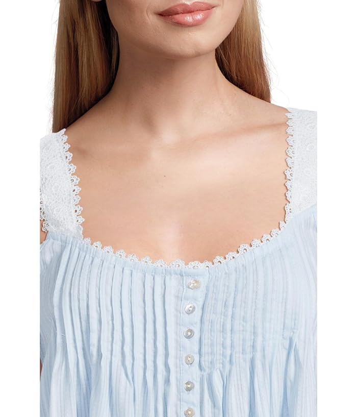 Eileen West Cotton Dobby Stripe Woven Sleeveless Ballet Nightgown - Image 4