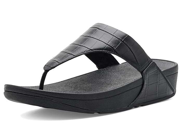 FitFlop Lulu Crocodile Toe Post Sandals
