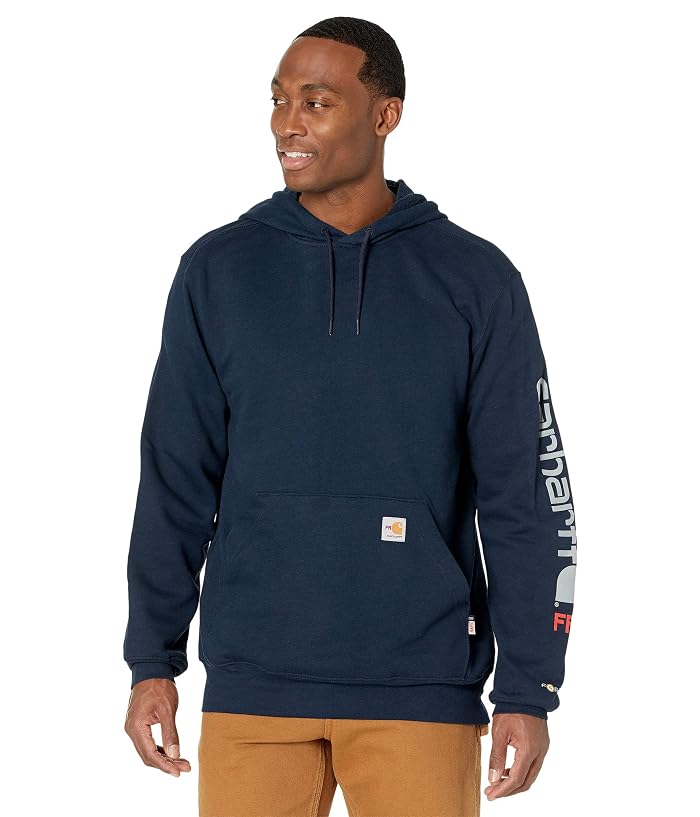 Carhartt Flame Resistant Force Original Fit Midweight Hooded Signature Sleeve Logo Graphic Sweatshirt
