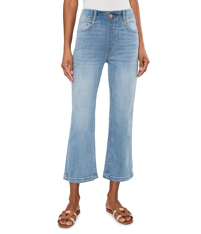 Liverpool Los Angeles Gia Glider Pull-On Mid-Rise Crop Flare Jeans with Tulip Back Slit 25.5in Inseam