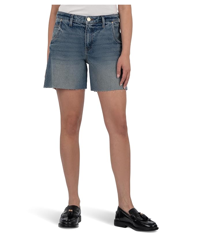 KUT from the Kloth Hailey High-Rise Bermuda-Basic Raw Hem