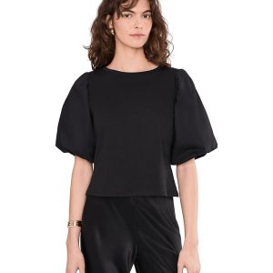 Vince Camuto Crew Neck Puff Sleeve Kint Top
