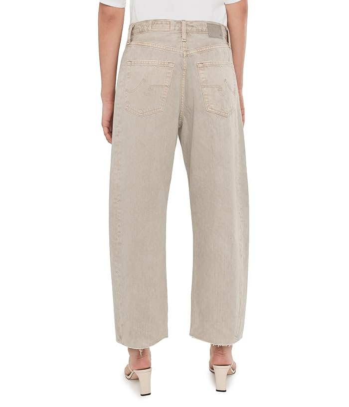 AG Jeans Hattie High-Rise Crop Barrel in Sulfur Light Taupe - Image 4