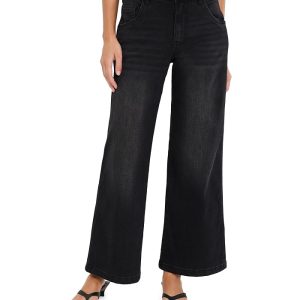 KUT from the Kloth Petite Jodi High-Rise Fab AB Straight Leg Dip Coop Pockets in Luscious