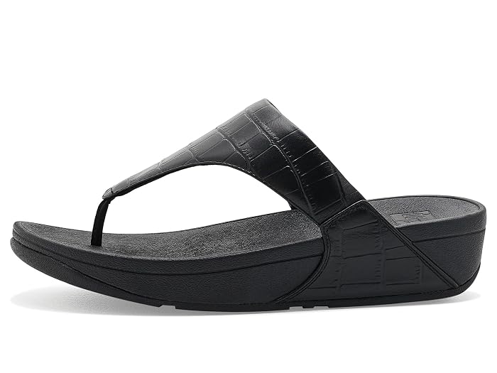 FitFlop Lulu Crocodile Toe Post Sandals - Image 2