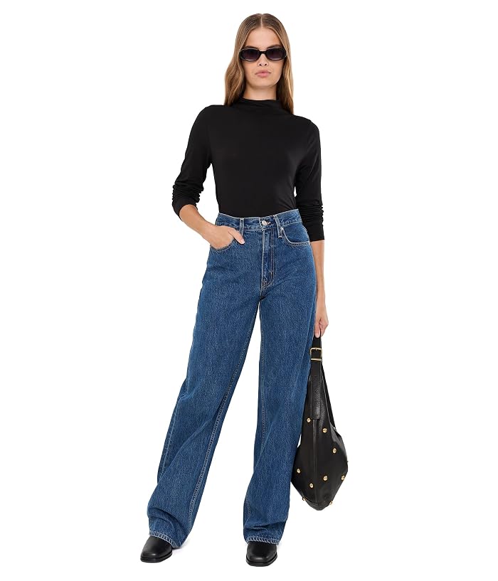 Eileen Fisher Sheer Cotton Blend Knit Funnel Neck Tee - Image 2