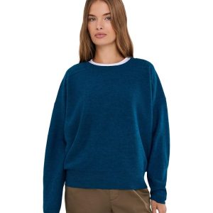 Eileen Fisher Fine Felted Wool Crew Neck Sweater