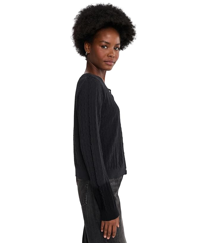Liverpool Los Angeles Long Sleeve Button Front Cardigan Sweater with Ruffles - Image 3