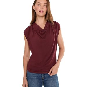 Vince Sleeveless Draped Cowl Neck Top