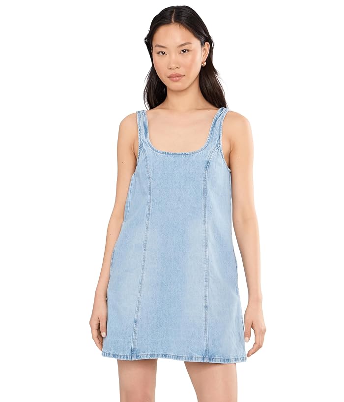 Blank NYC Summertime Flare Denim Min Dress in Blue