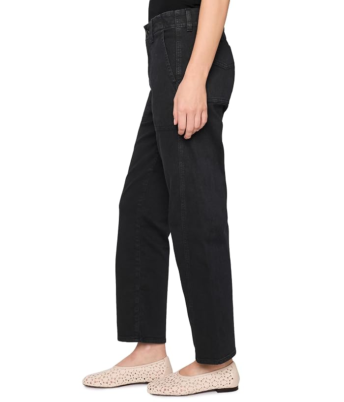 AG Jeans Analeigh Mid-Rise Utility Pants in Sulfur Super Black - Image 3